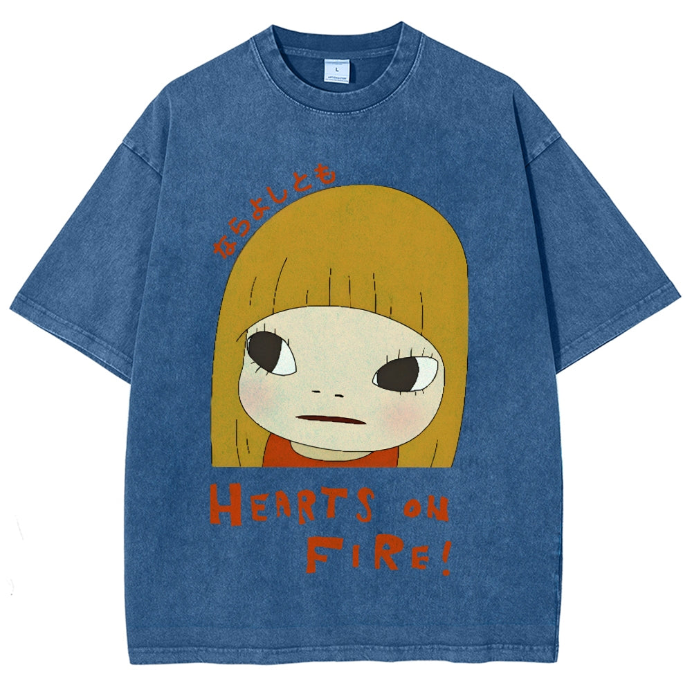 Yoshitomo Nara Vintage Wash Japanese Design T-Shirt