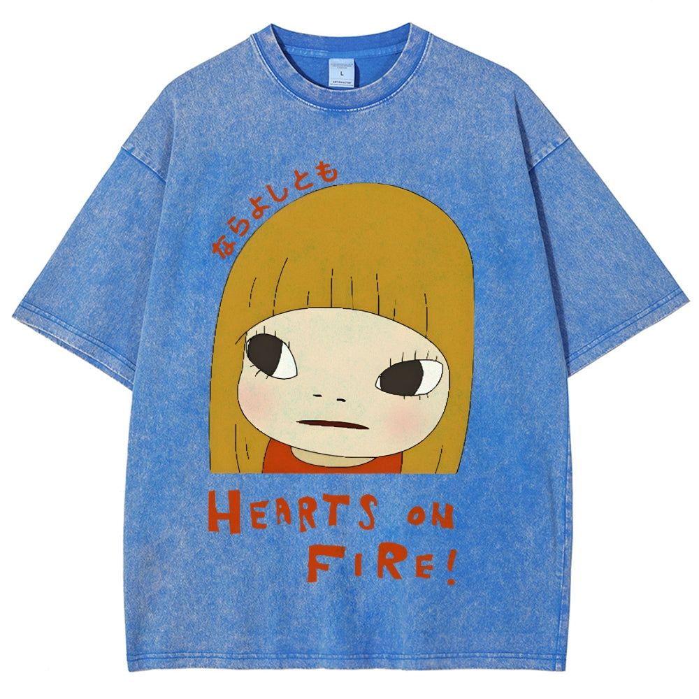 Yoshitomo Nara Vintage Wash Japanese Design T-Shirt