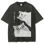 The Cat is Watching Today Washed T-Shirt
