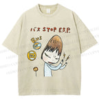 Unisex Bus Stop Yoshitomo Nara Printed Washed Tee