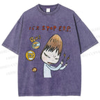 Unisex Bus Stop Yoshitomo Nara Printed Washed Tee
