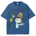 Unisex Bus Stop Yoshitomo Nara Printed Washed Tee