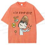 Unisex Bus Stop Yoshitomo Nara Printed Washed Tee