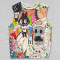 Unisex Labubu Skull Monsters Printed Tank Top