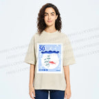 Unisex Vintage Fish Tank Stamp Printed Washed Tee