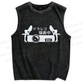 Unisex Video Printed Washed Tank Top