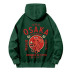 Osaka Dotonbori Drunken Octopus Vintage Washed Cotton Back Art Hoodie