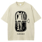 Cat Hiding In A Sardine Can Vintage Washed T-shirt
