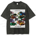 Unisex So Many Fish So Little Time Cat Printed Washed Tee