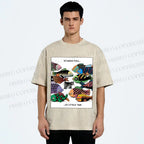 Unisex So Many Fish So Little Time Cat Printed Washed Tee