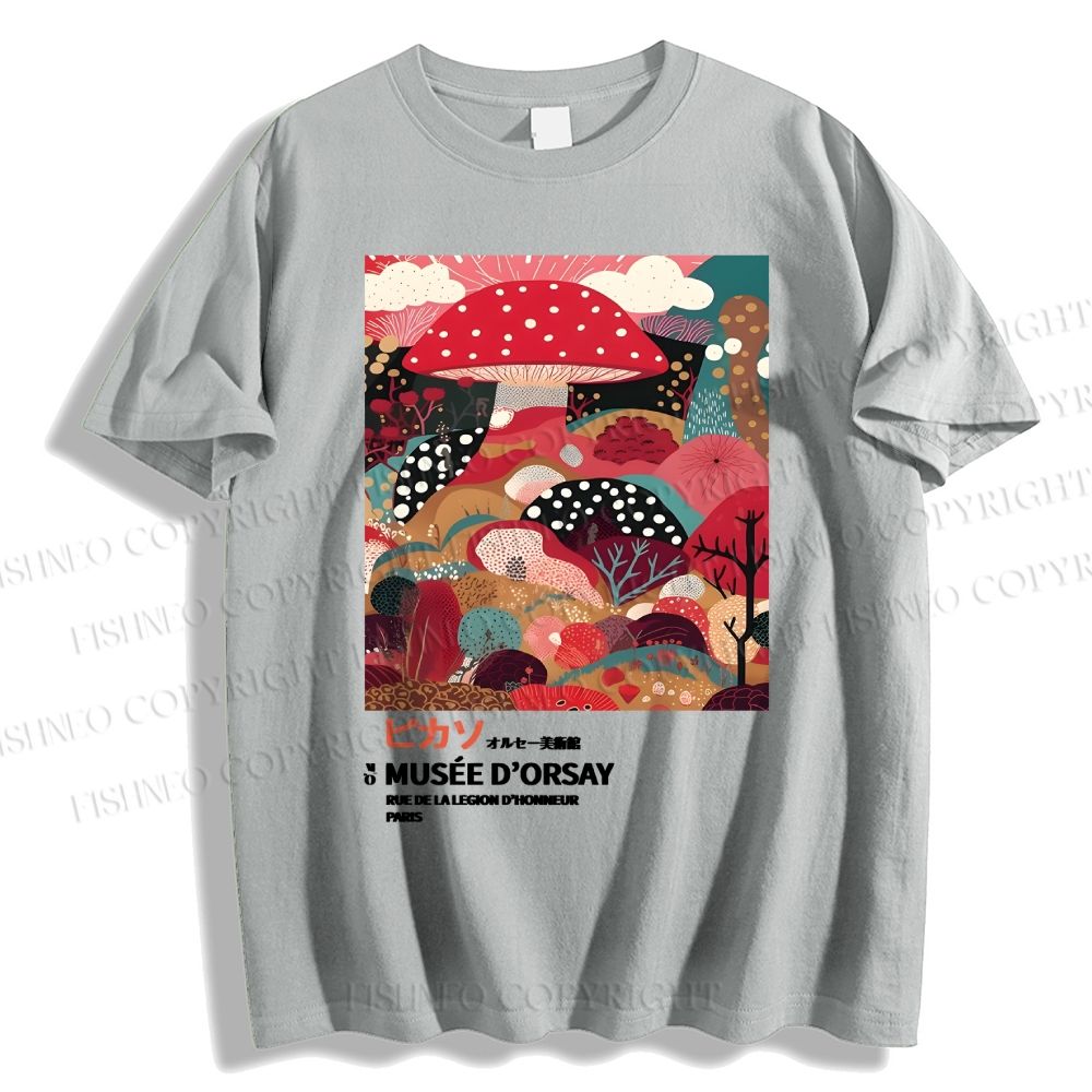 Unisex Japanese Yayoi Kusama Mushroom Classic Cotton T-shirt