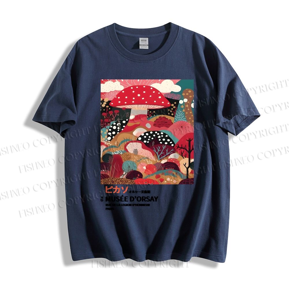 Unisex Japanese Yayoi Kusama Mushroom Classic Cotton T-shirt