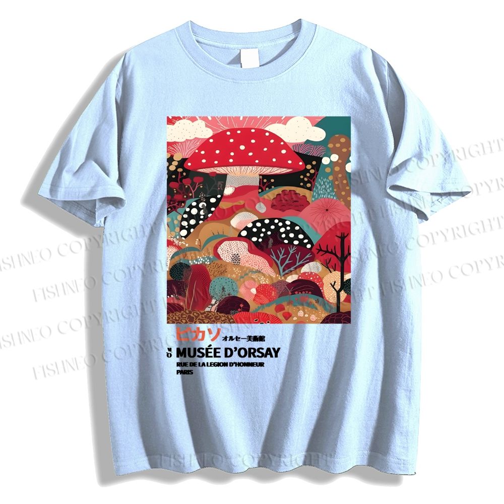 Unisex Japanese Yayoi Kusama Mushroom Classic Cotton T-shirt