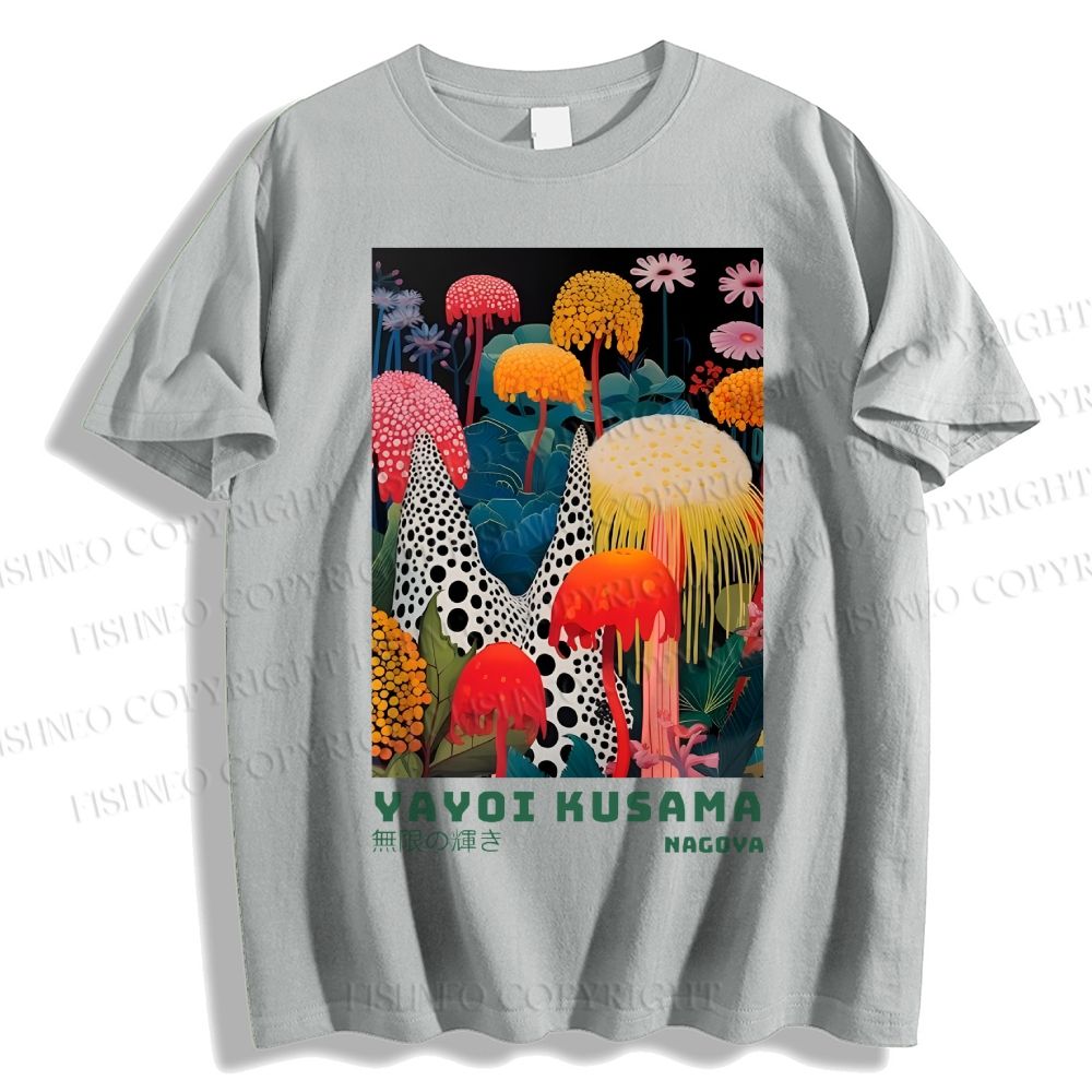 Unisex Yayoi Kusama Mushrooms Classic Cotton T-shirt