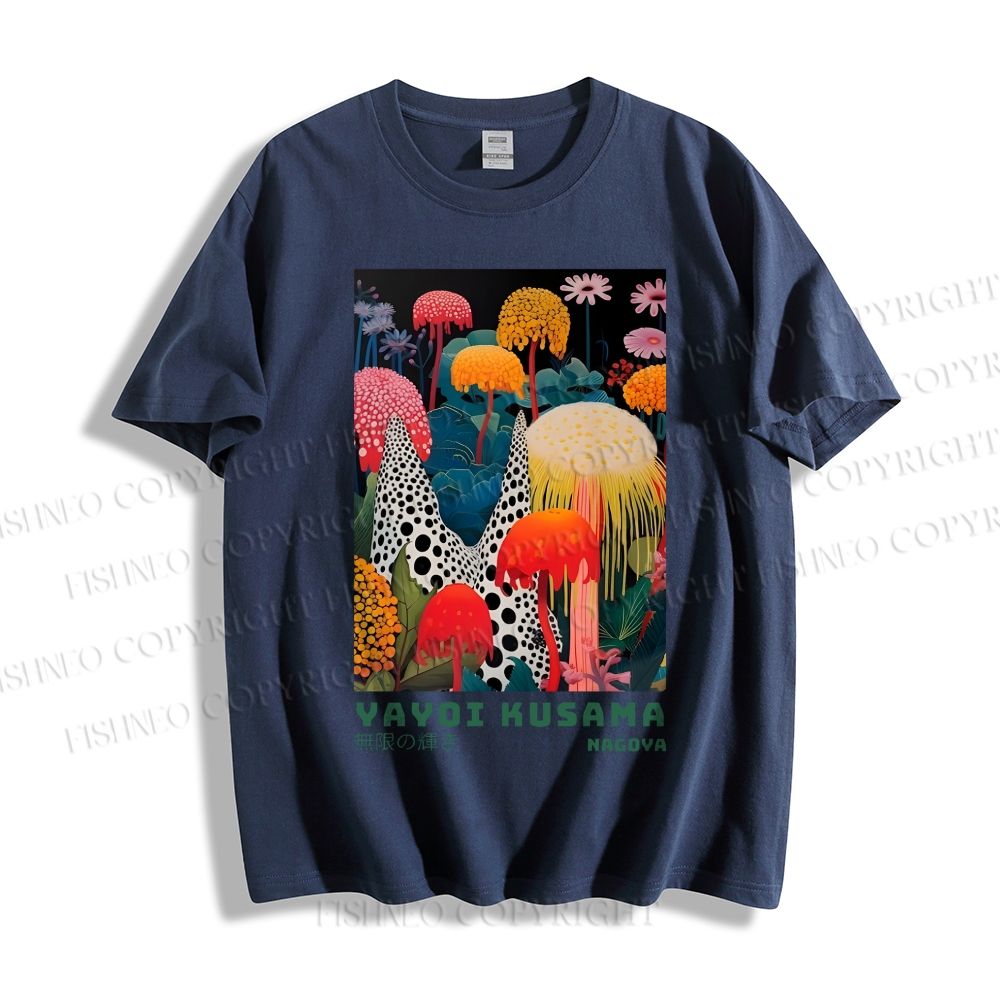 Unisex Yayoi Kusama Mushrooms Classic Cotton T-shirt