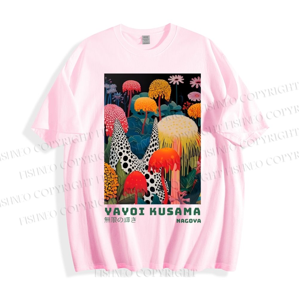 Unisex Yayoi Kusama Mushrooms Classic Cotton T-shirt