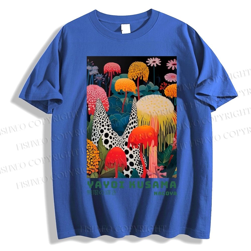 Unisex Yayoi Kusama Mushrooms Classic Cotton T-shirt