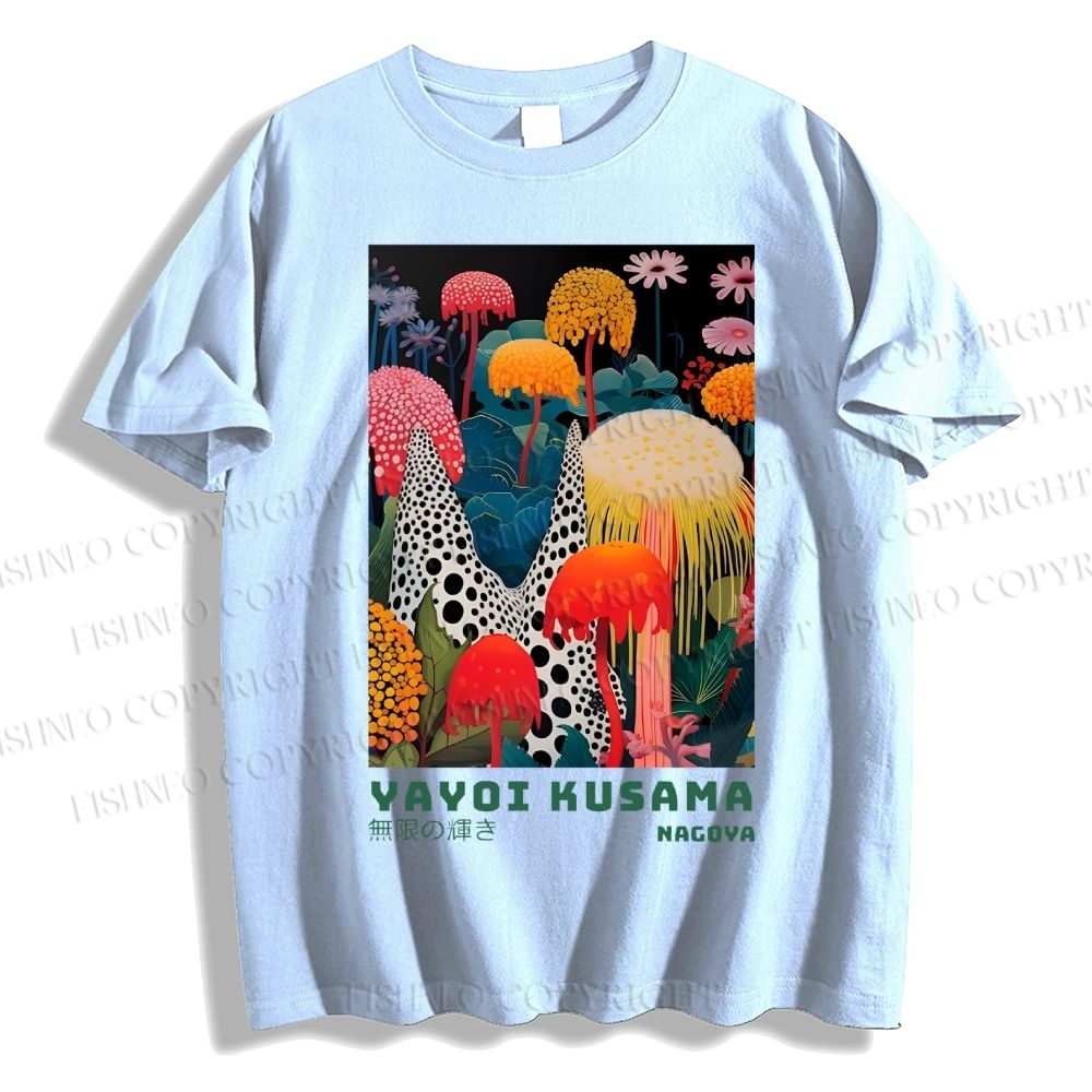 Unisex Yayoi Kusama Mushrooms Classic Cotton T-shirt