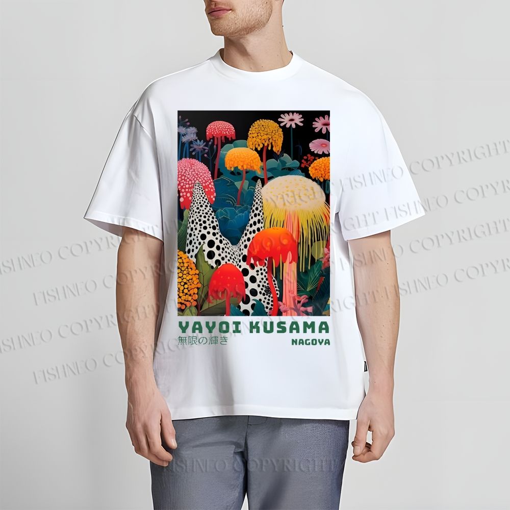 Unisex Yayoi Kusama Mushrooms Classic Cotton T-shirt