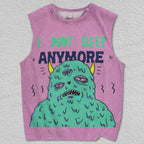 Unisex I Don't Sleep Anymore Monster Printed Tank Top
