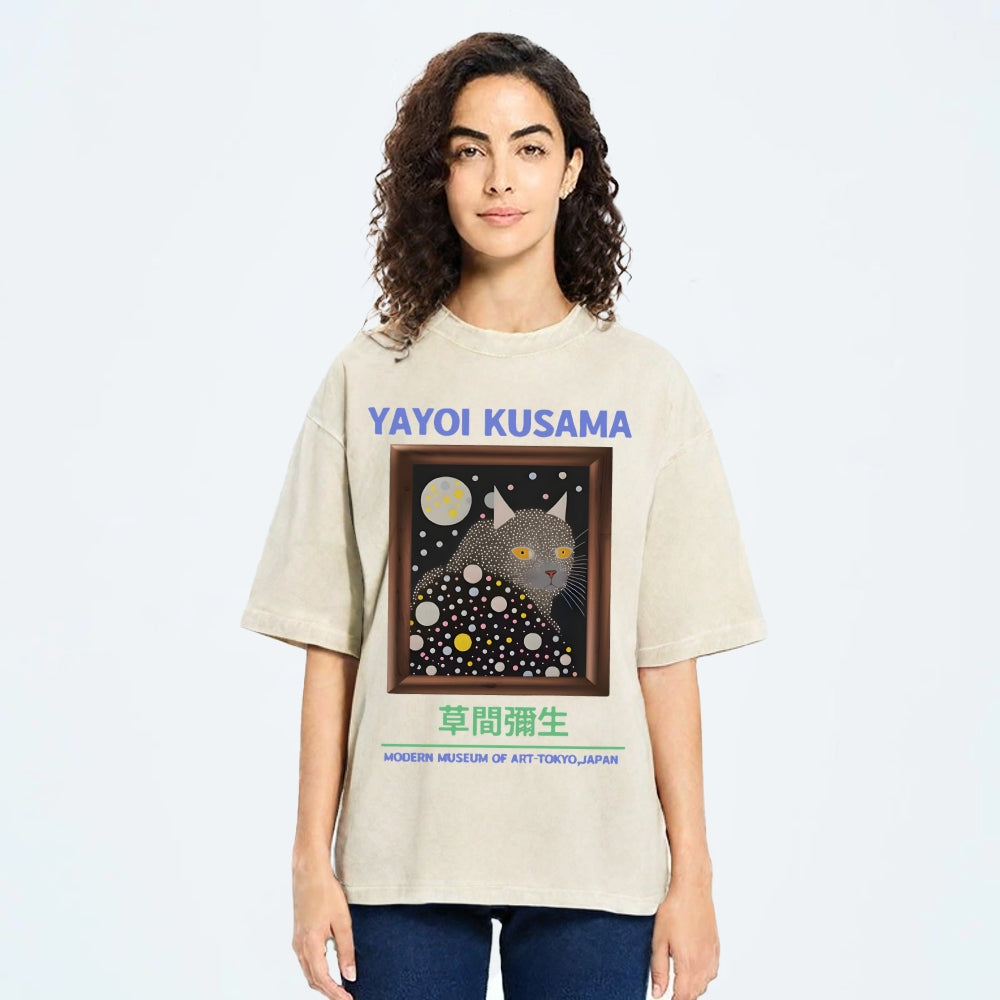 Yayoi Kusama Cat Vintage Washed T-shirt