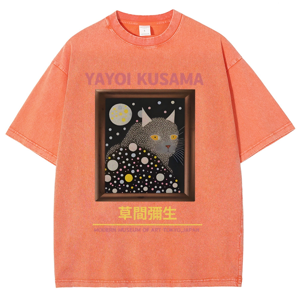 Yayoi Kusama Cat Vintage Washed T-shirt