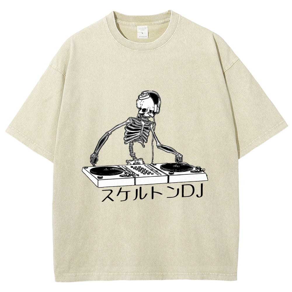 Skeleton DJ Vintage Washed T-shirt