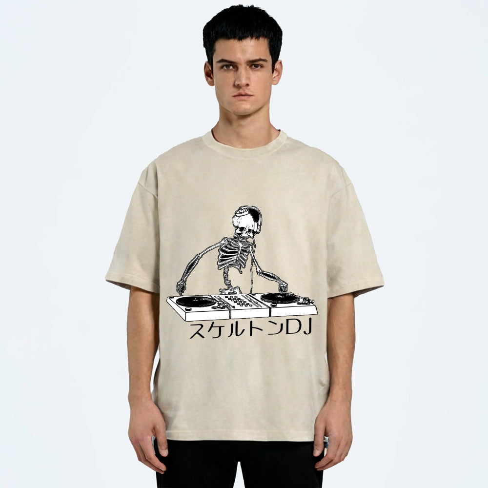 Skeleton DJ Vintage Washed T-shirt
