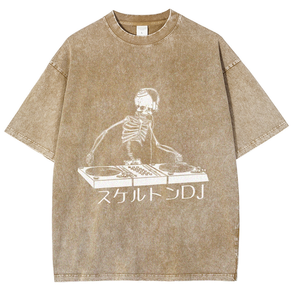 Skeleton DJ Vintage Washed T-shirt