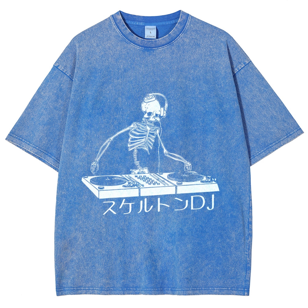 Skeleton DJ Vintage Washed T-shirt