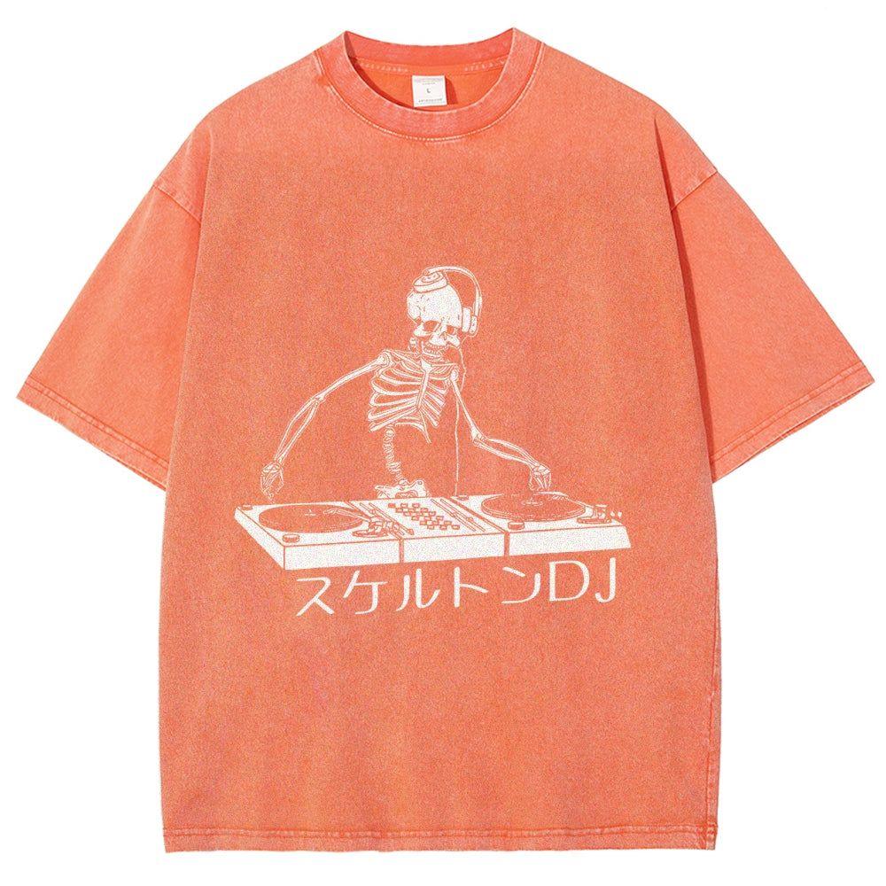 Skeleton DJ Vintage Washed T-shirt