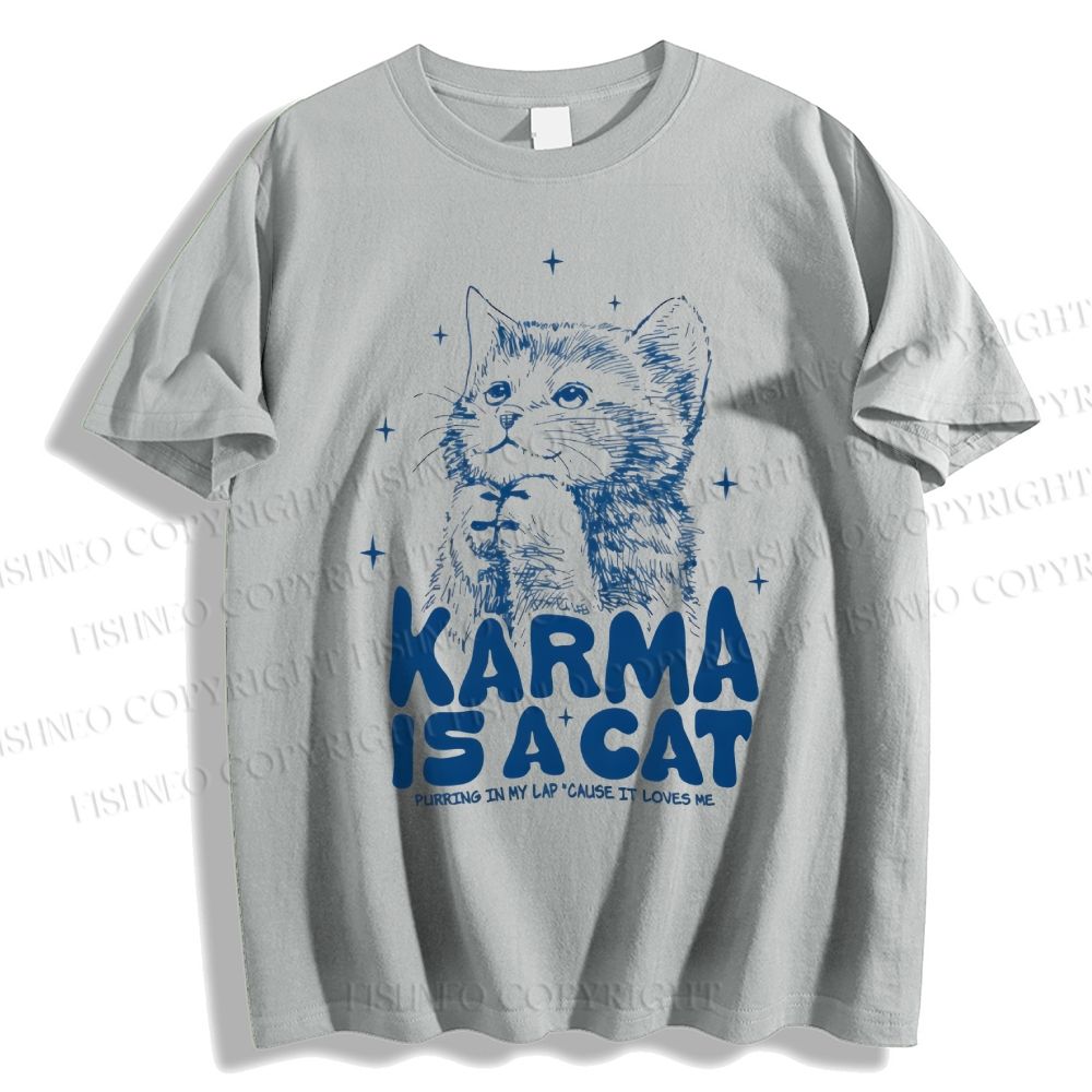 Unisex Karma Is A Cat Classic Cotton T-shirt