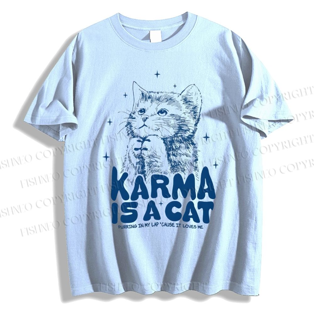 Unisex Karma Is A Cat Classic Cotton T-shirt
