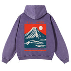 Mount Fuji Vintage Washed Cotton Back Art Hoodie