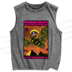 Unisex Wooden Shjips Printed Washed Tank Top