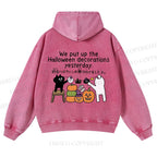 Casual Halloween Decorations Printed Washed Hoodie