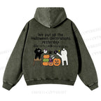 Casual Halloween Decorations Printed Washed Hoodie