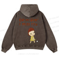 Casual Yoshitomo Nara I Miss You Printed Washed Hoodie