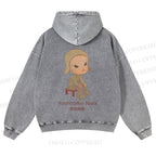 Casual Yoshitomo Nara Printed Washed Hoodie