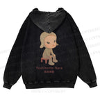 Casual Yoshitomo Nara Printed Washed Hoodie