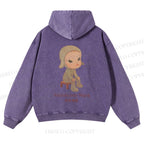 Casual Yoshitomo Nara Printed Washed Hoodie