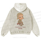 Casual Yoshitomo Nara Printed Washed Hoodie