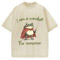 Conduit For Nonsense Funny Frog Vintage Washed T-shirt