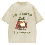 Conduit For Nonsense Funny Frog Vintage Washed T-shirt