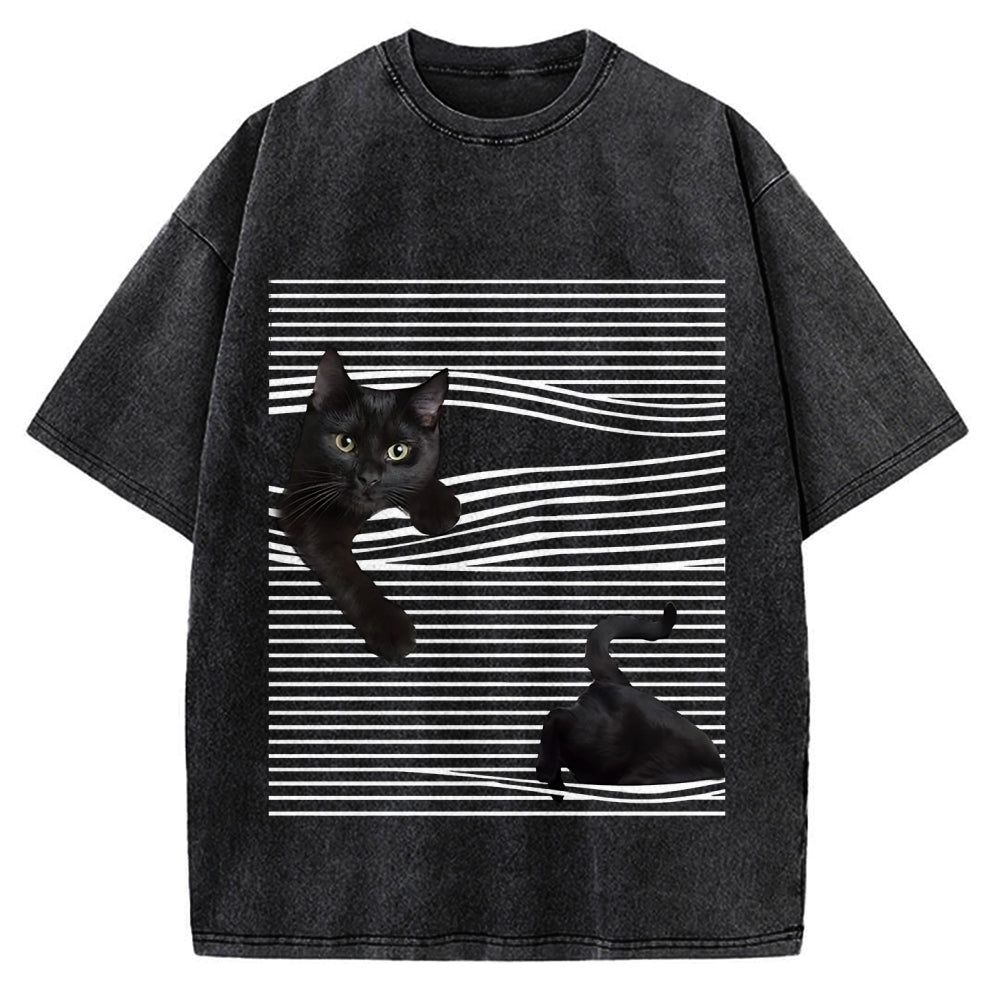 Line Cat Vintage Washed T-shirt