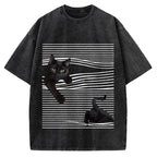 Line Cat Vintage Washed T-shirt