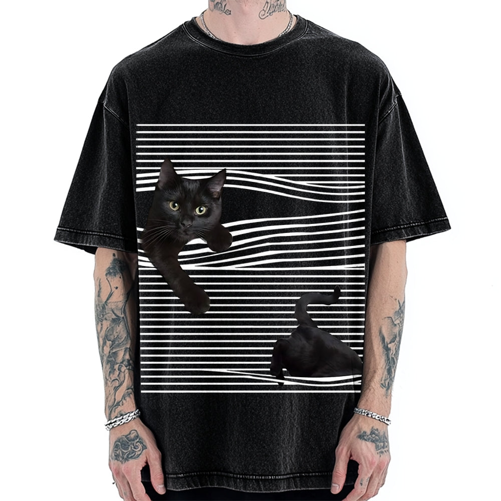 Line Cat Vintage Washed T-shirt