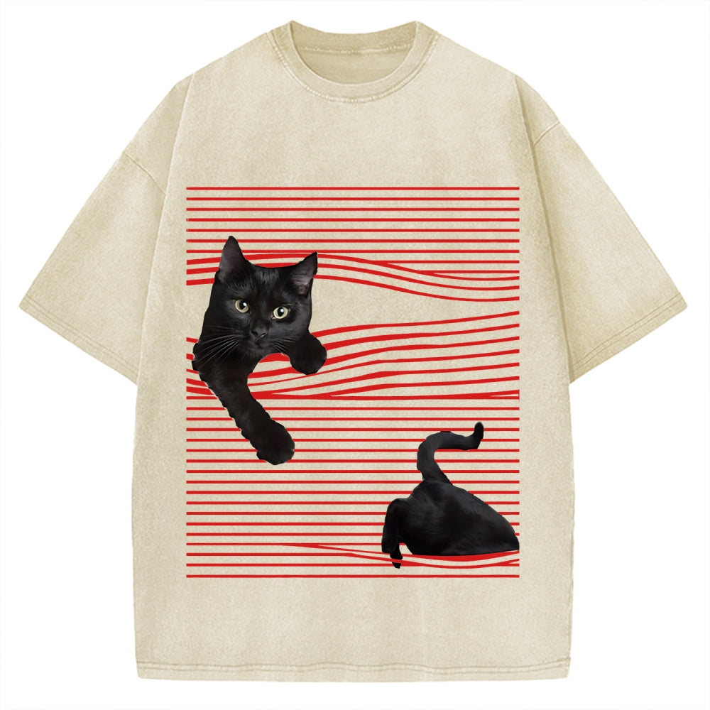 Line Cat Vintage Washed T-shirt