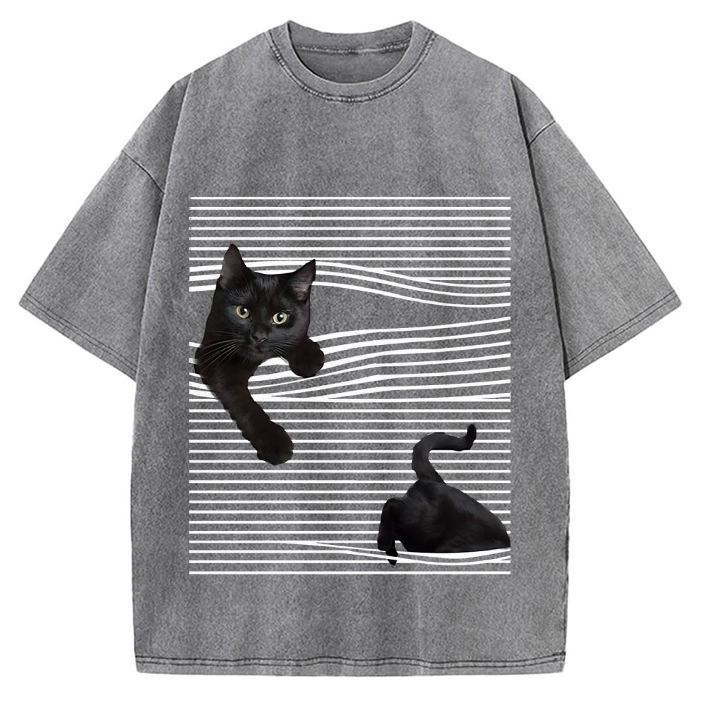 Line Cat Vintage Washed T-shirt