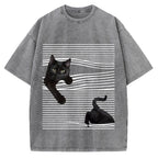 Line Cat Vintage Washed T-shirt